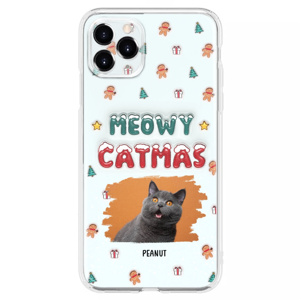 Christmas Cat Photo - Personalized 3D Inflated Effect Phone Case