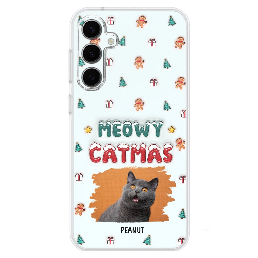 Christmas Cat Photo - Personalized 3D Inflated Effect Phone Case