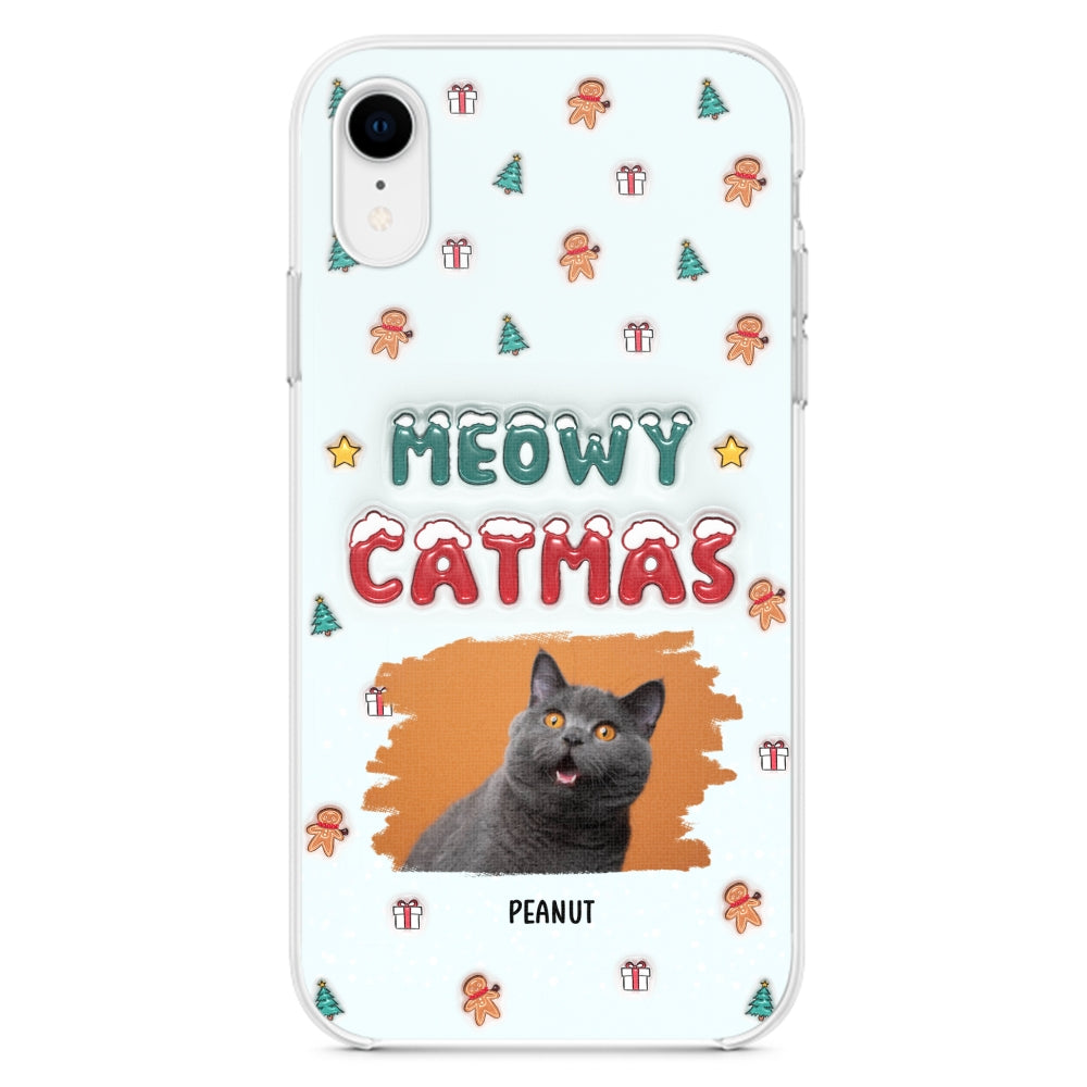 Christmas Cat Photo - Personalized 3D Inflated Effect Phone Case
