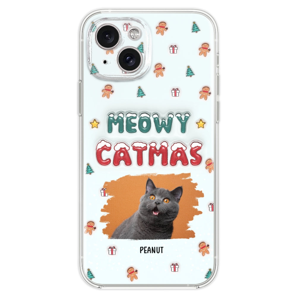 Christmas Cat Photo - Personalized 3D Inflated Effect Phone Case