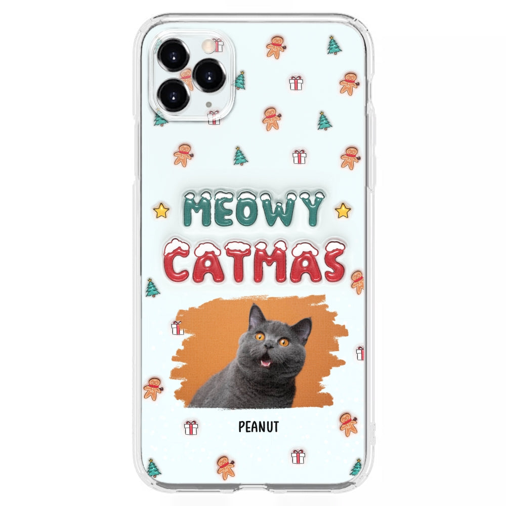 Christmas Cat Photo - Personalized 3D Inflated Effect Phone Case