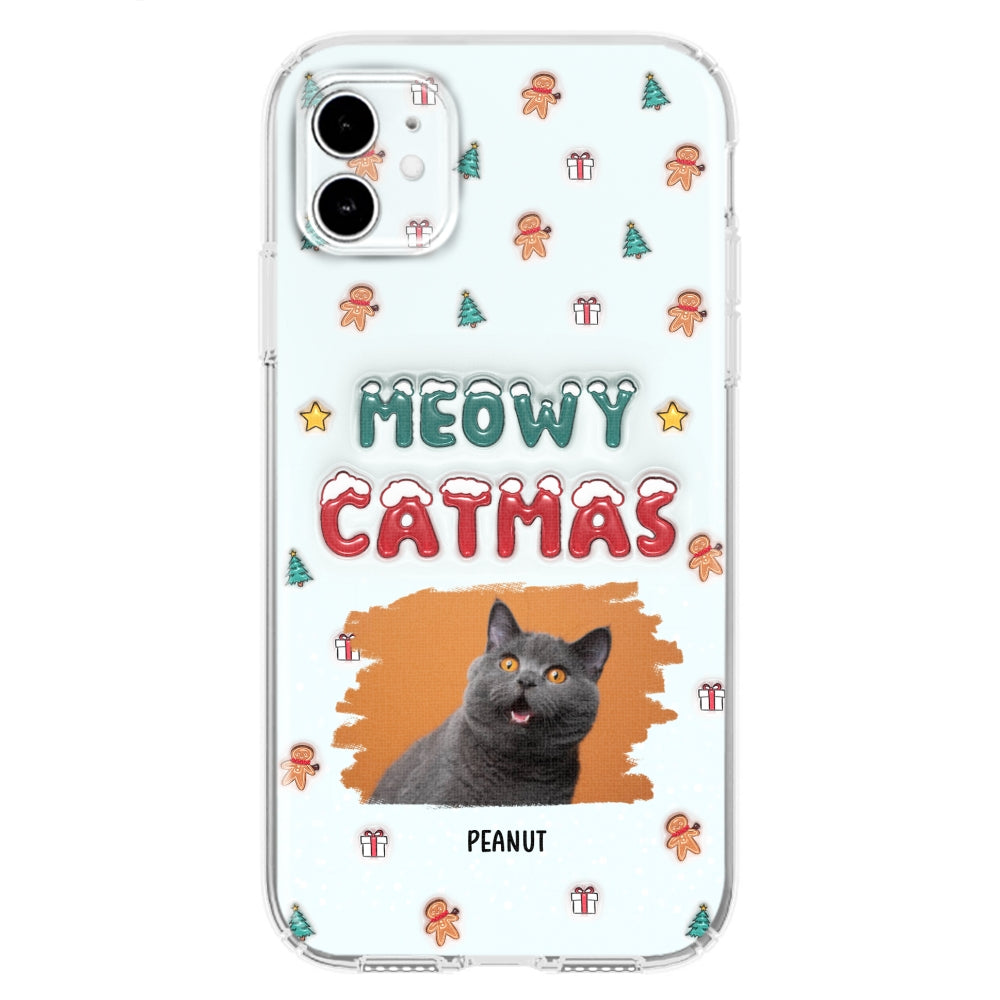 Christmas Cat Photo - Personalized 3D Inflated Effect Phone Case