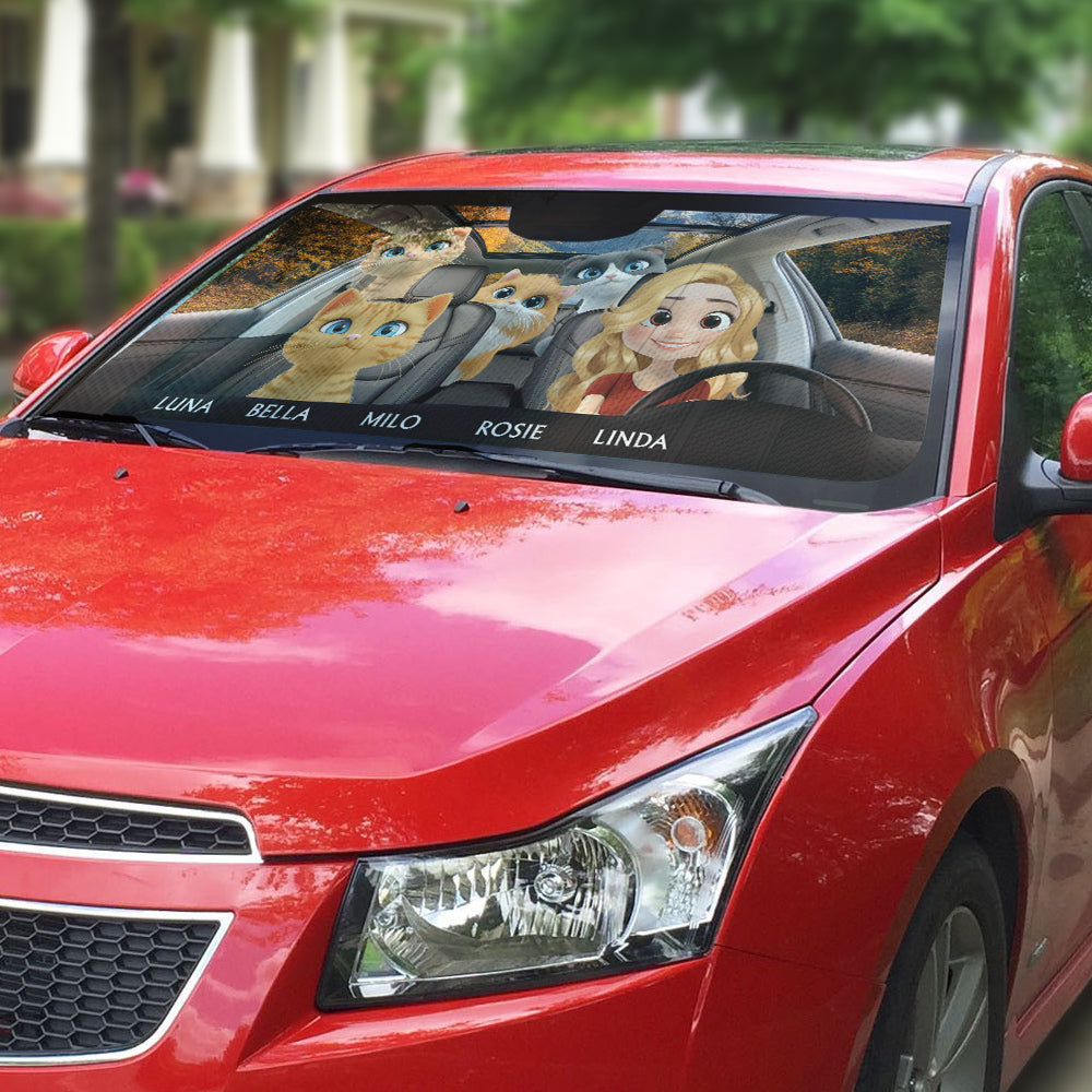 Life Is Better With My Cat - Personalized Car Sunshade