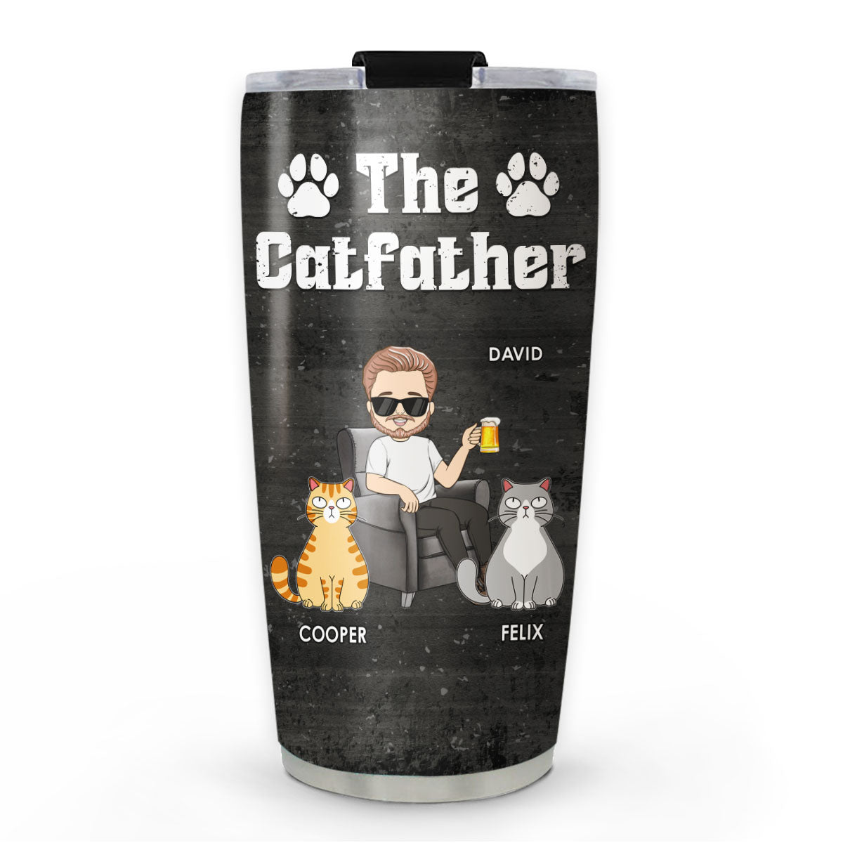 Custom Father's day Birthday Gifts For Cat Dad, Cat Lovers • The Cat Father - Personalized Tumbler