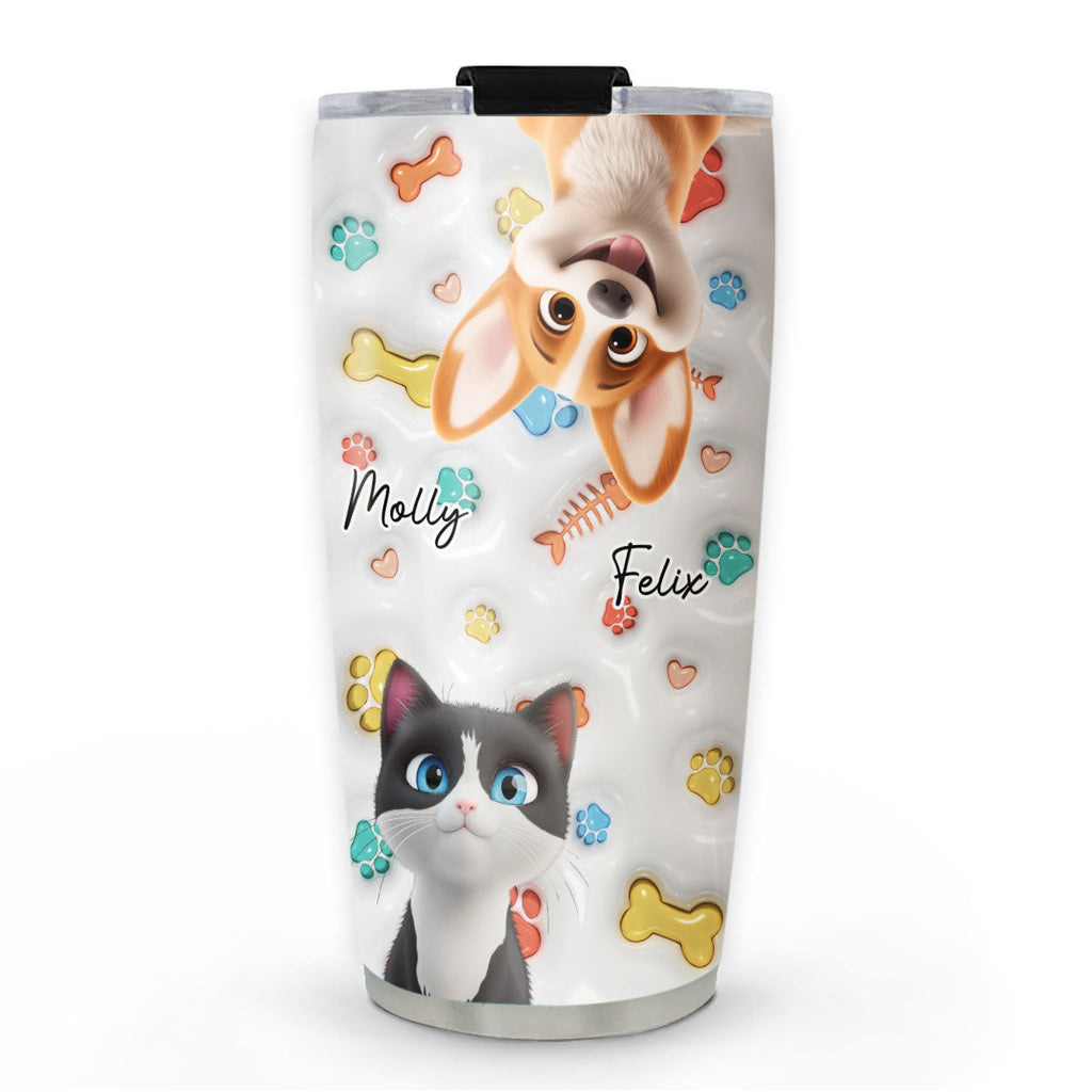 Custom Christmas Birthday Gifts For Pet Lovers • Cute Fur Baby - Personalized 3D Inflated Effect Tumbler