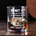 Admit It Dog Dad Loves Me Ver Cat Photo - Personalized Whiskey Glass