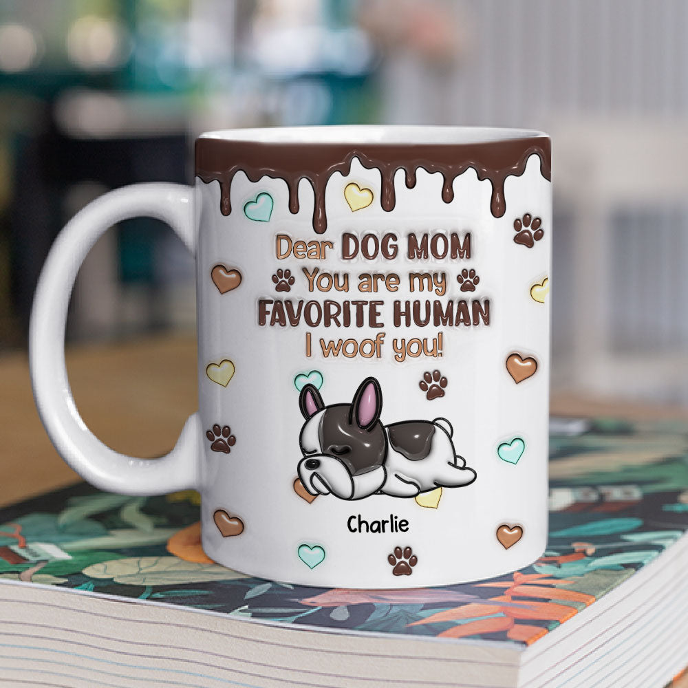 Custom Christmas Birthday Gifts For Dog Lovers • Favorite Human Version 2 - Personalized 3D Inflated Effect Mug