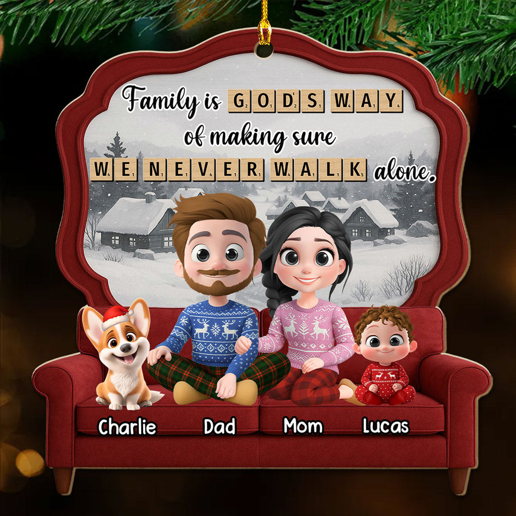 Custom Christmas Decor Home Birthday Gifts For Cat Lovers • Family Is Where Love Grows - Personalized 3D Effect Wood Ornament