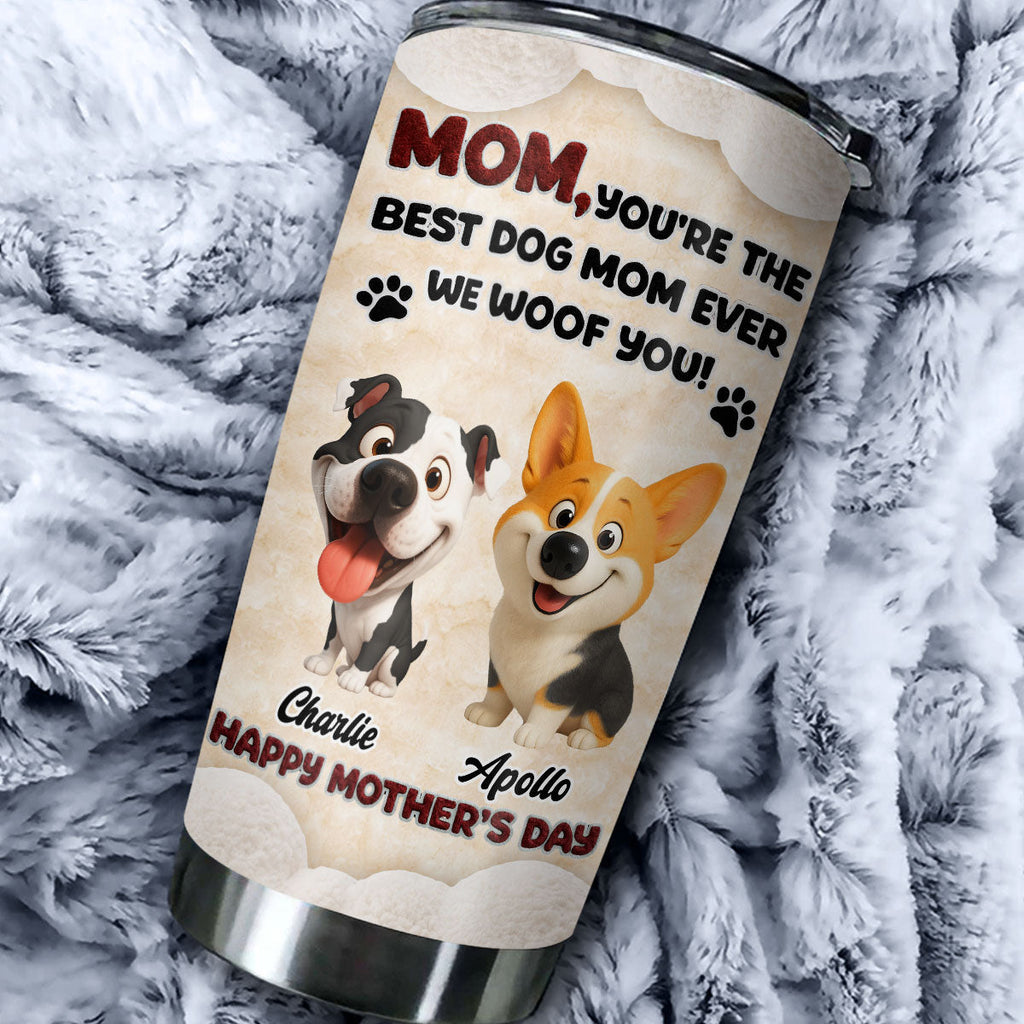 Custom Mother's day Birthday Gifts For Dog Mom, Dog Lovers • Favorite Mom Of Dog - Personalized 3D Effect Tumbler