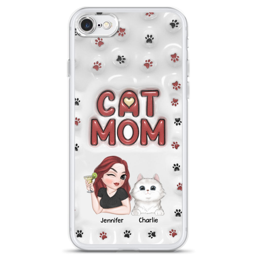 Lovely Cat Mom- Personalized 3D Inflated Effect Phone Case