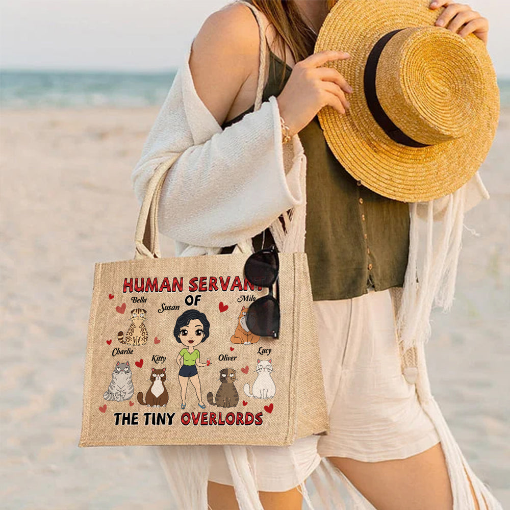 Cat Service - Personalized Jute Tote Bag