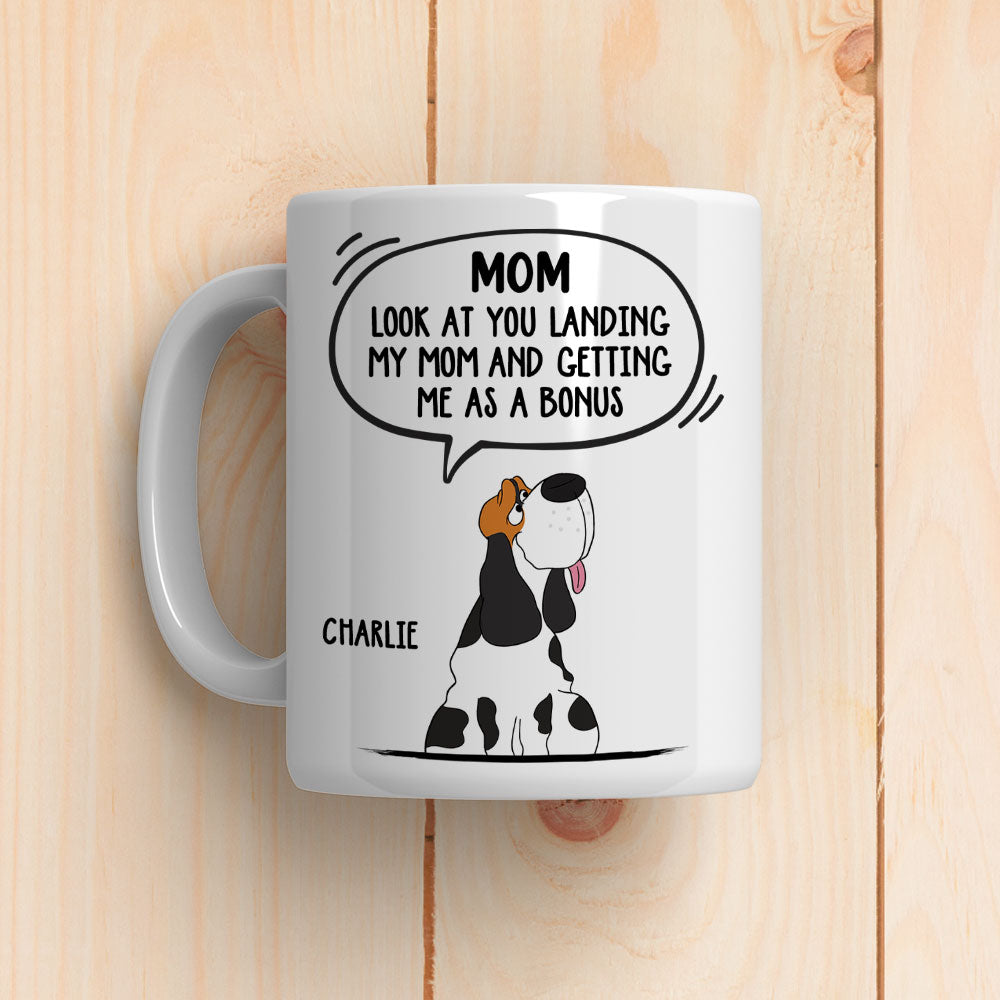 Custom Christmas Birthday Gifts For Dog Dad, Dog Lovers • Getting Me As A Bonus - Personalized Coffee Mug