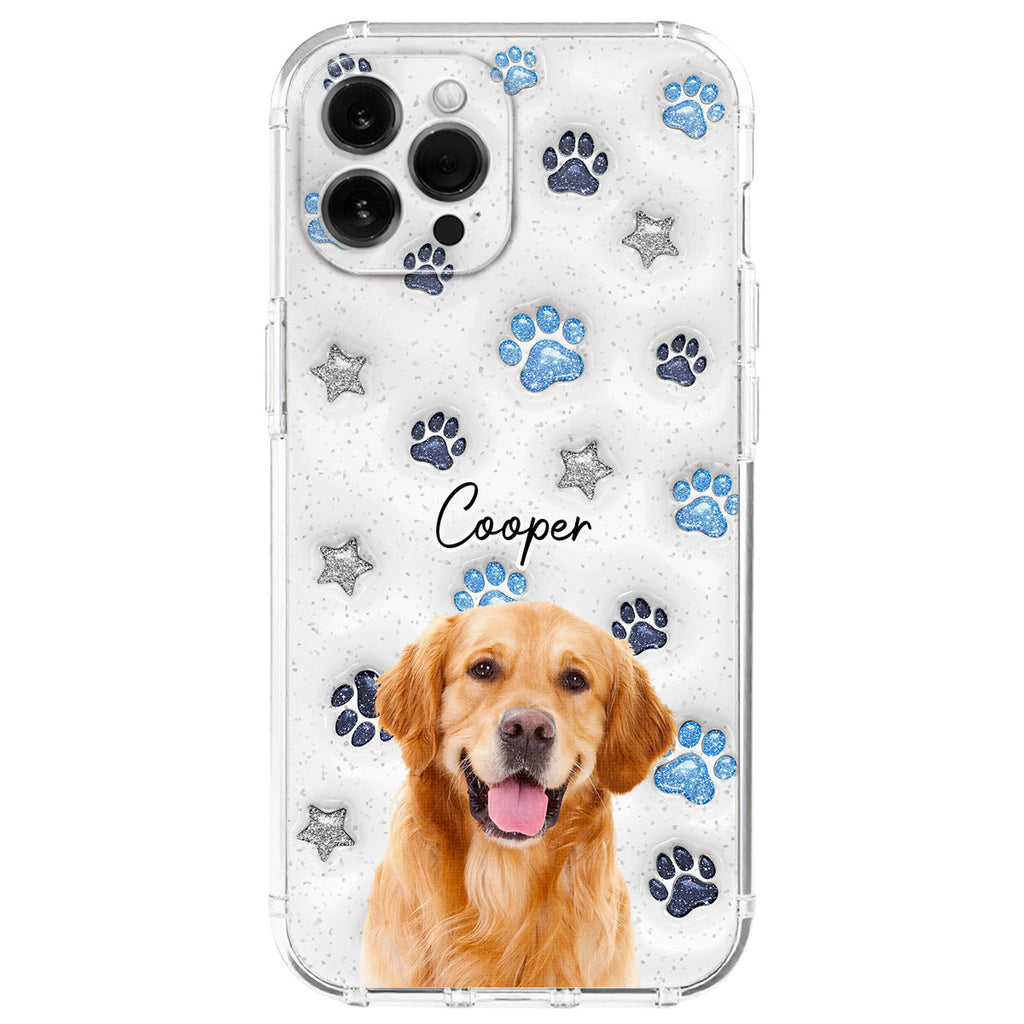 Dog Mom Dad Blue Star Photo - Personalized 3D Inflated Effect Phone Case