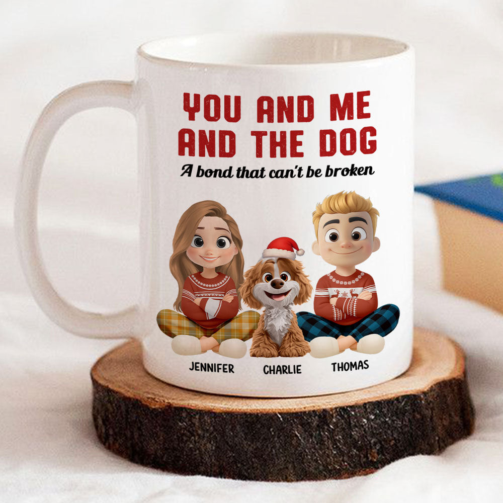 Custom Christmas Birthday Gifts For Dog Lovers • You Me And The Dog Snow Ver - Personalized Coffee Mug