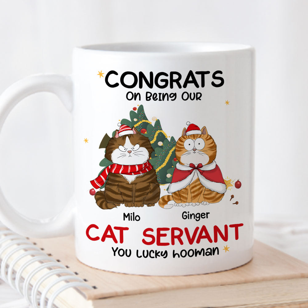 Custom Mother's day Birthday Gifts For Cat Mom, Cat Lovers • Lucky Hooman - Personalized Coffee Mug