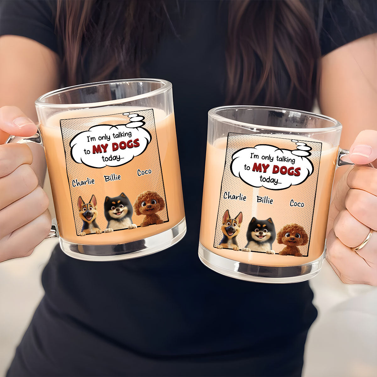 Custom Christmas Birthday Gifts For Dog Mom, Dog Lovers • Talking About You - Personalized Glass Mug