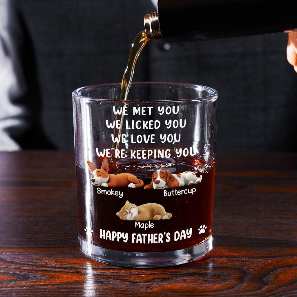 We Licked And Love You Ver Pet - Personalized Whiskey Glass