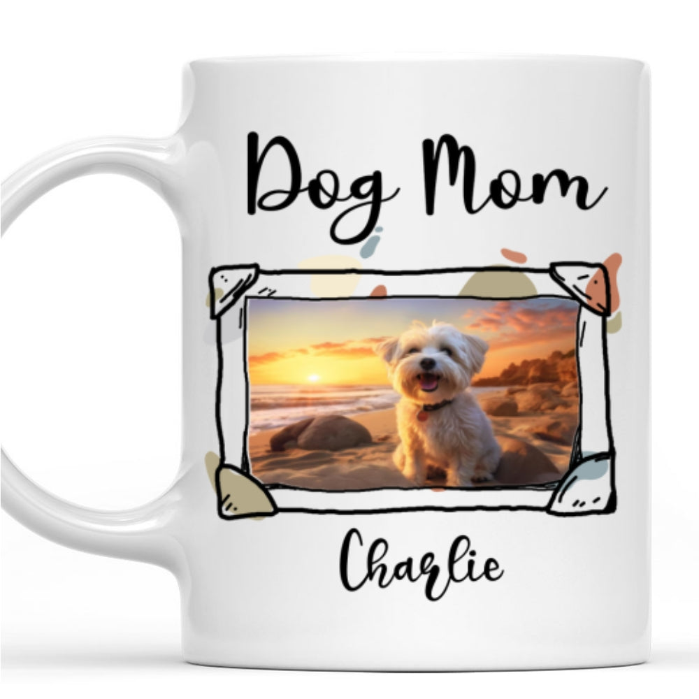 Custom Photo Christmas Birthday Gifts For Dog Lovers • Dog Mom Dad Line Photo - Personalized Coffee Mug