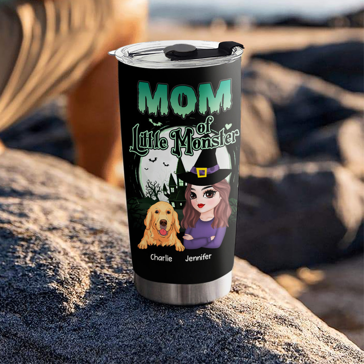 Custom Mother's day Birthday Gifts For Pet Mom, Pet Lovers • Mom Of Little Monsters - Personalized Tumbler