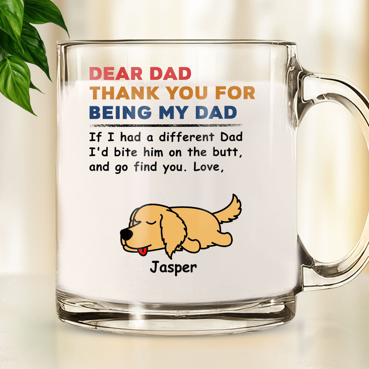 Custom Christmas Birthday Gifts For Dog Lovers • Bite On The Butt - Personalized Glass Mug