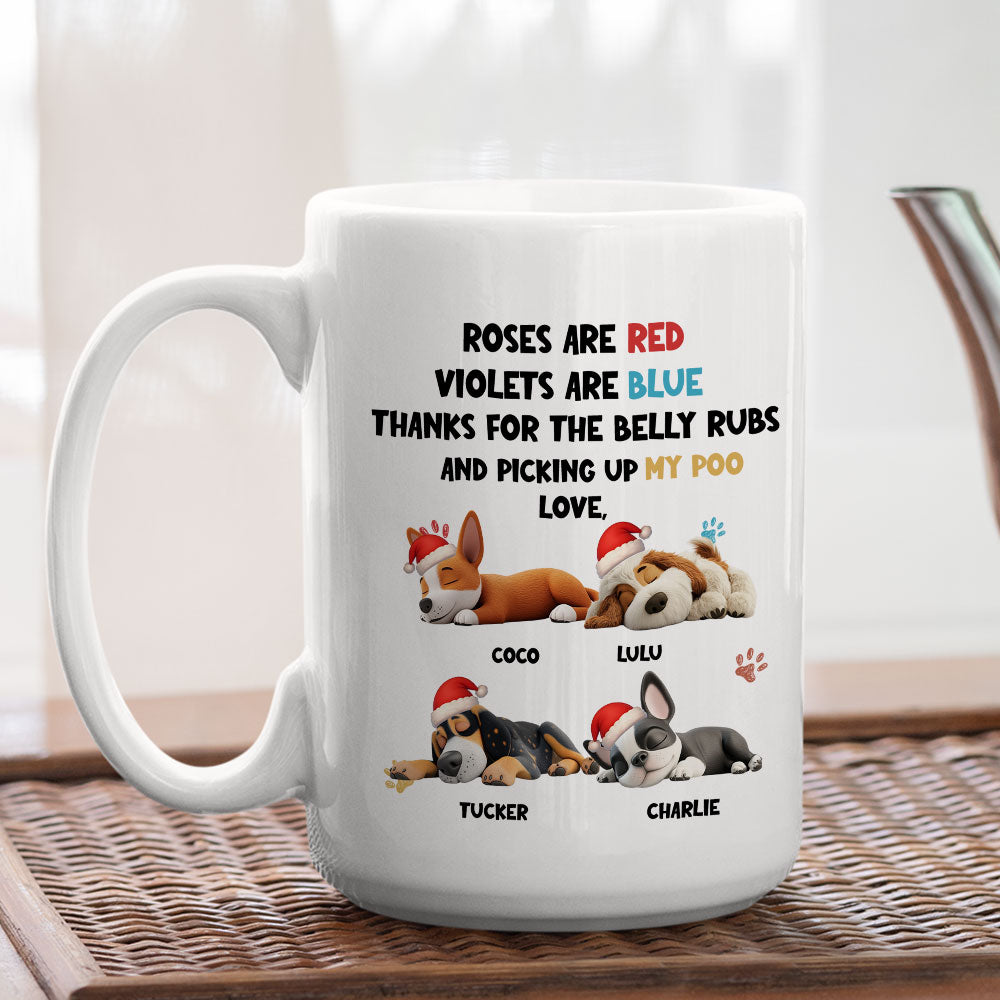 Custom Christmas Birthday Gifts For Dog Lovers • Funny Cartoon Red And Blue Dog Sleeping - Personalized Coffee Mug