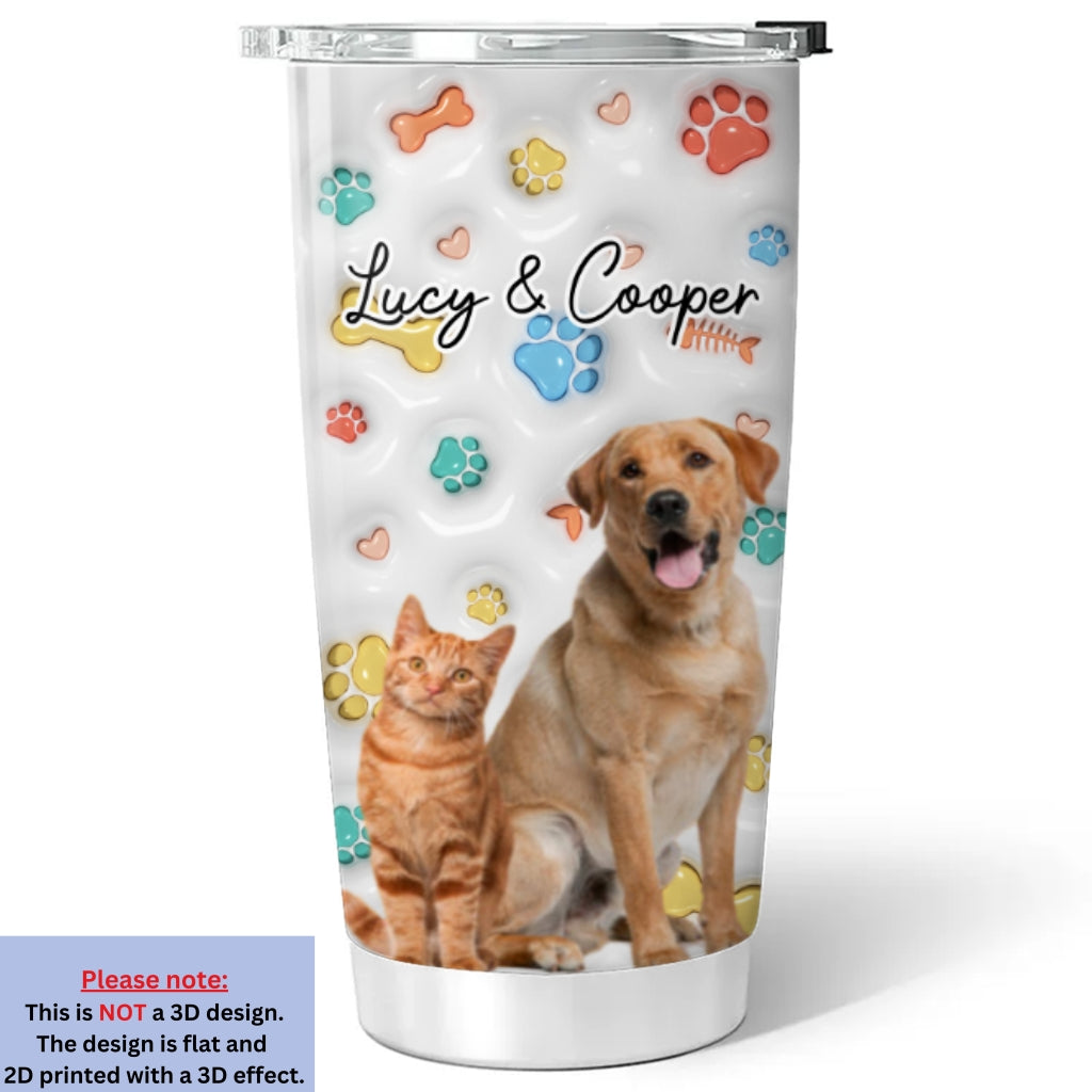 Custom Photo Christmas Birthday Gifts For Pet Lovers • Cute Fur Baby Photo - Personalized 3D Inflated Effect Tumbler