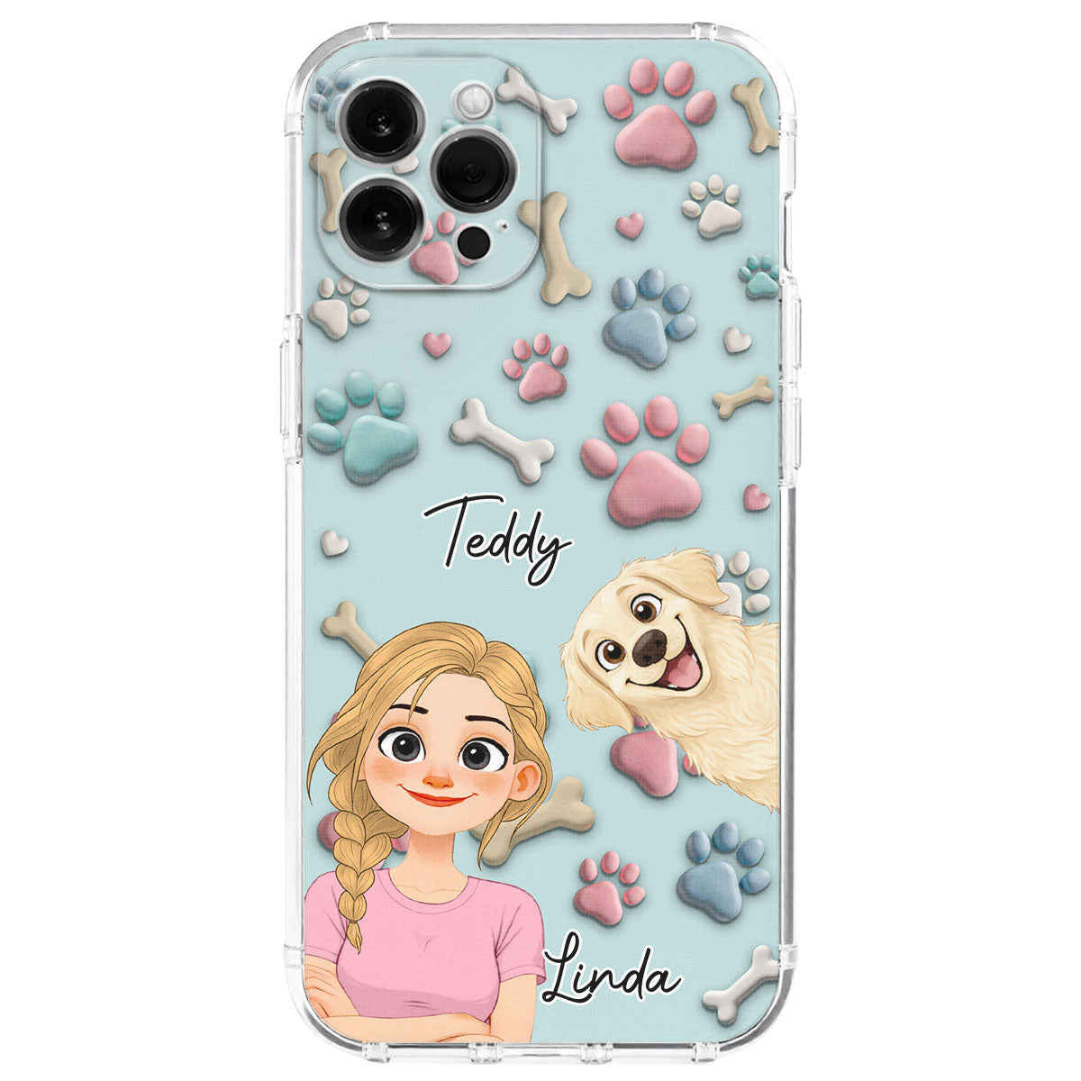 Dog And Human Cartoon New Style - Personalized Phone Case