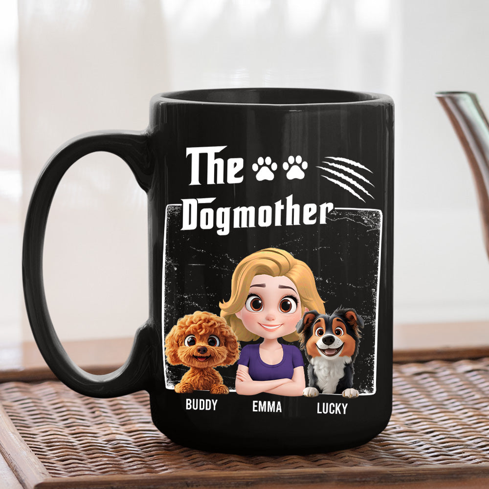 Custom Christmas Birthday Gifts For Dog Mom, Dog Lovers • The Dogmother Dark Ver - Personalized Coffee Mug