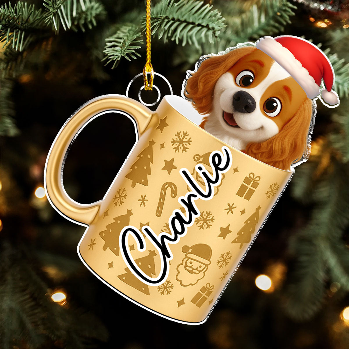 Custom Christmas Decor Home Birthday Gifts For Dog Mom, Dog Lovers • Pouring You Out - Personalized 3D Effect Acrylic Ornament