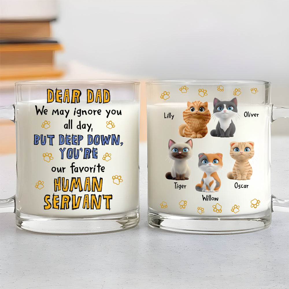 Custom Father's day Birthday Gifts For Cat Dad, Cat Lovers • Best Cat Dad - Personalized Glass Mug