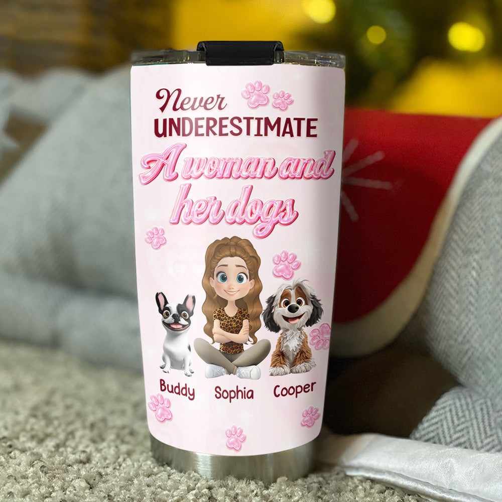 Custom Christmas Birthday Gifts For Dog Mom, Dog Lovers • The Bond We Have - Personalized 3D Effect Tumbler