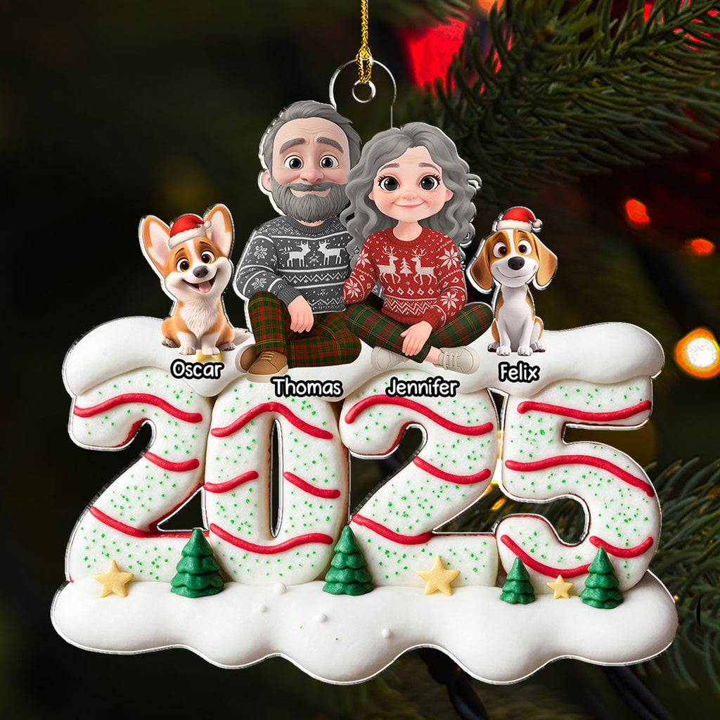 Custom Christmas Decor Home Birthday Gifts For Dog Lovers • Our Christmas Cake - Personalized Acrylic Ornament