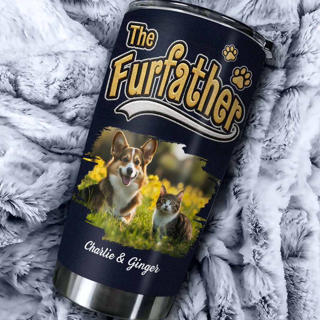 Custom Photo Father's day Birthday Gifts For Pet Dad, Pet Lovers • New Effect Cool Pet Father Photo - Personalized Tumbler