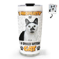 Custom Photo Christmas Birthday Gifts For Dog Lovers • Property Of Chunky Cat Photo - Personalized 3D Inflated Effect Tumbler