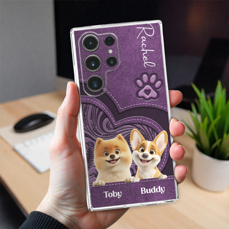 Dog Cartoon Leather - Personalized Phone Case