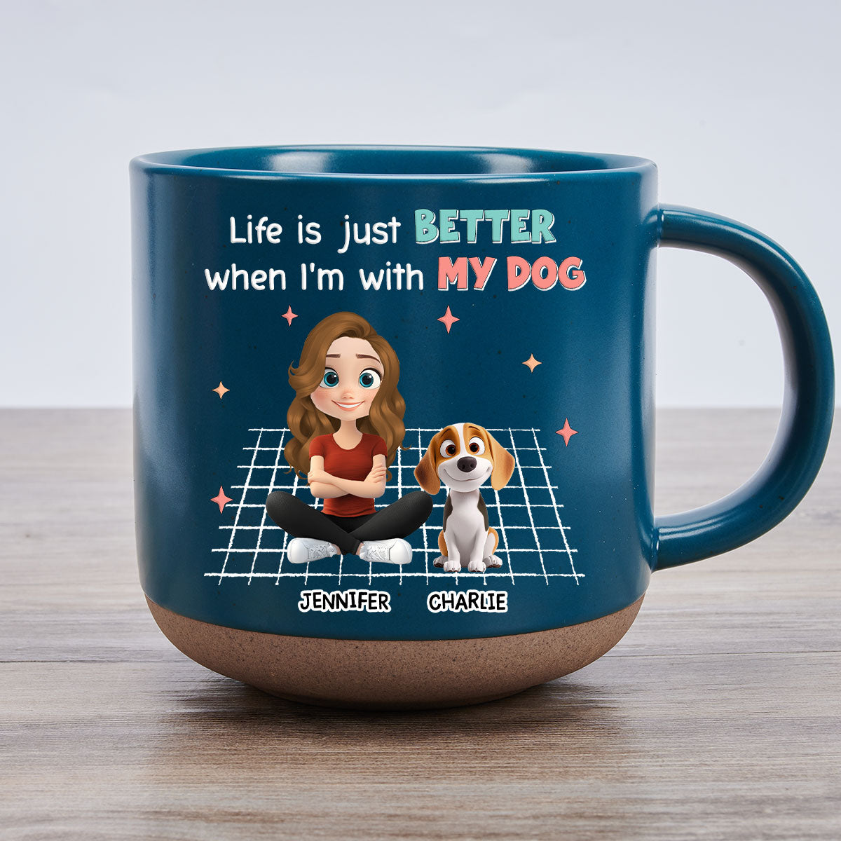 Custom Christmas Birthday Gifts For Dog Lovers • Life Is Just Better With My Dogs - Personalized Pottery Mug