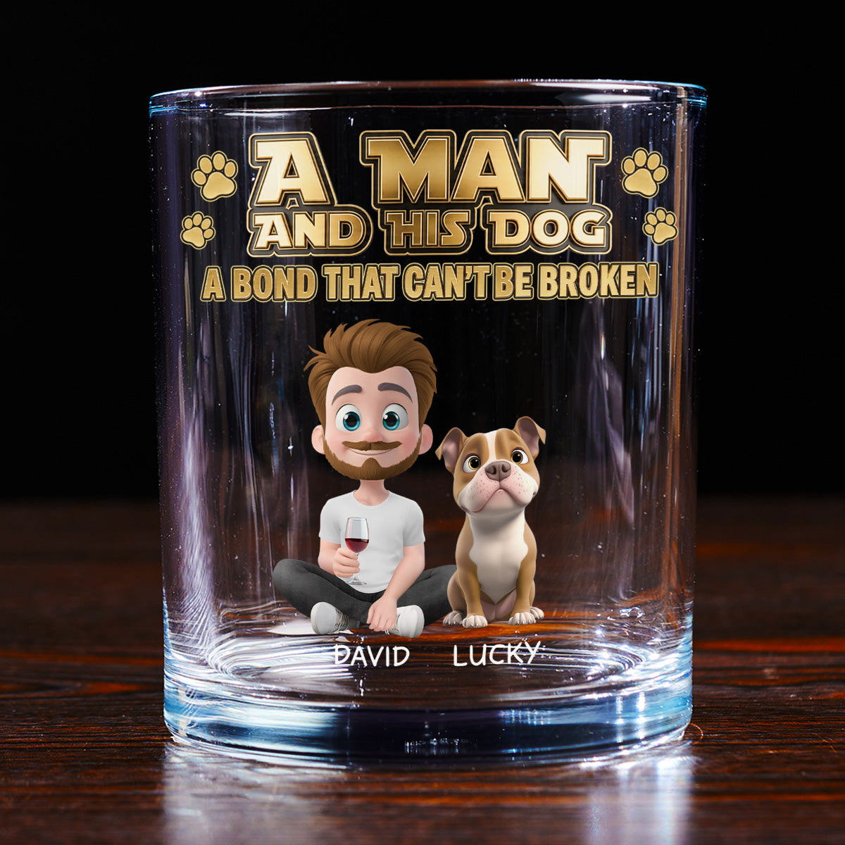 Luxury Dog Dad Drink - Personalized Whiskey Glass