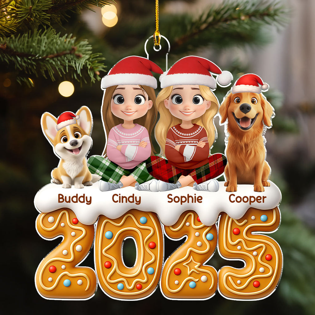 Custom Christmas Decor Home Birthday Gifts For Dog Lovers • Couple And Dog Of The Year Version 2 - Personalized Acrylic Ornament