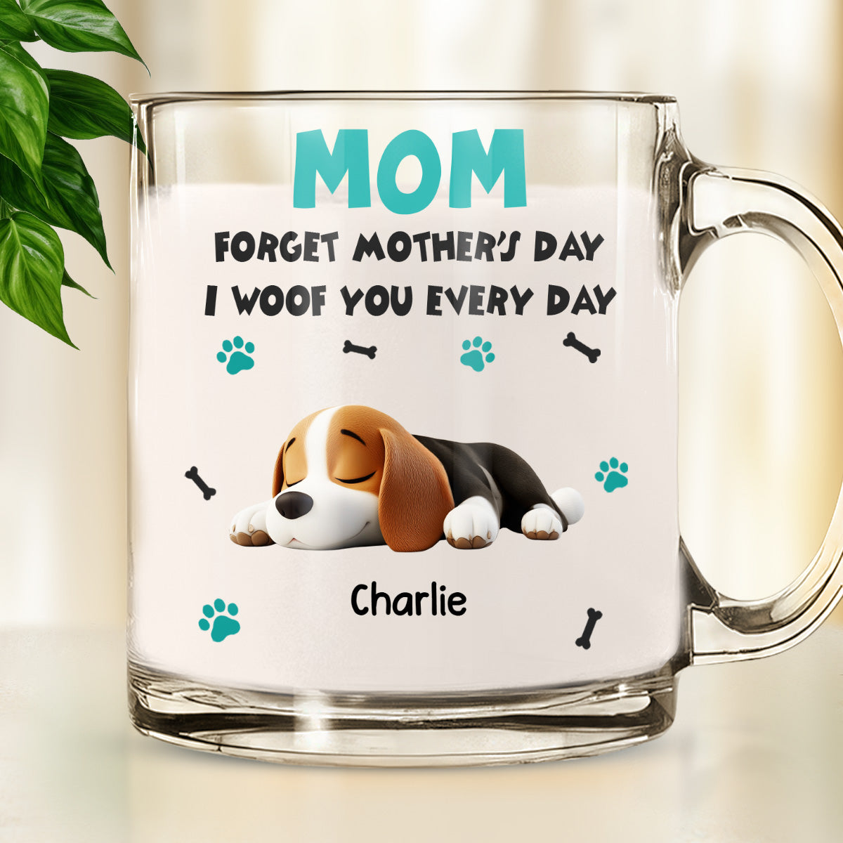 Custom Mother's day Birthday Gifts For Dog Mom, Dog Lovers • Forget Mother Day Mom - Personalized Glass Mug
