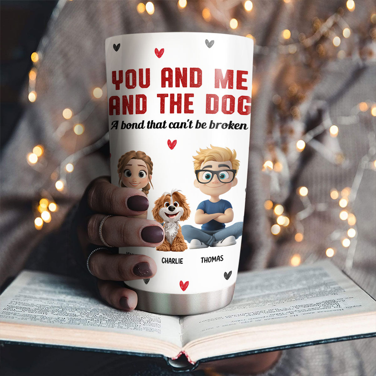 Custom Christmas Birthday Gifts For Dog Lovers • You Me And The Dog - Personalized Tumbler