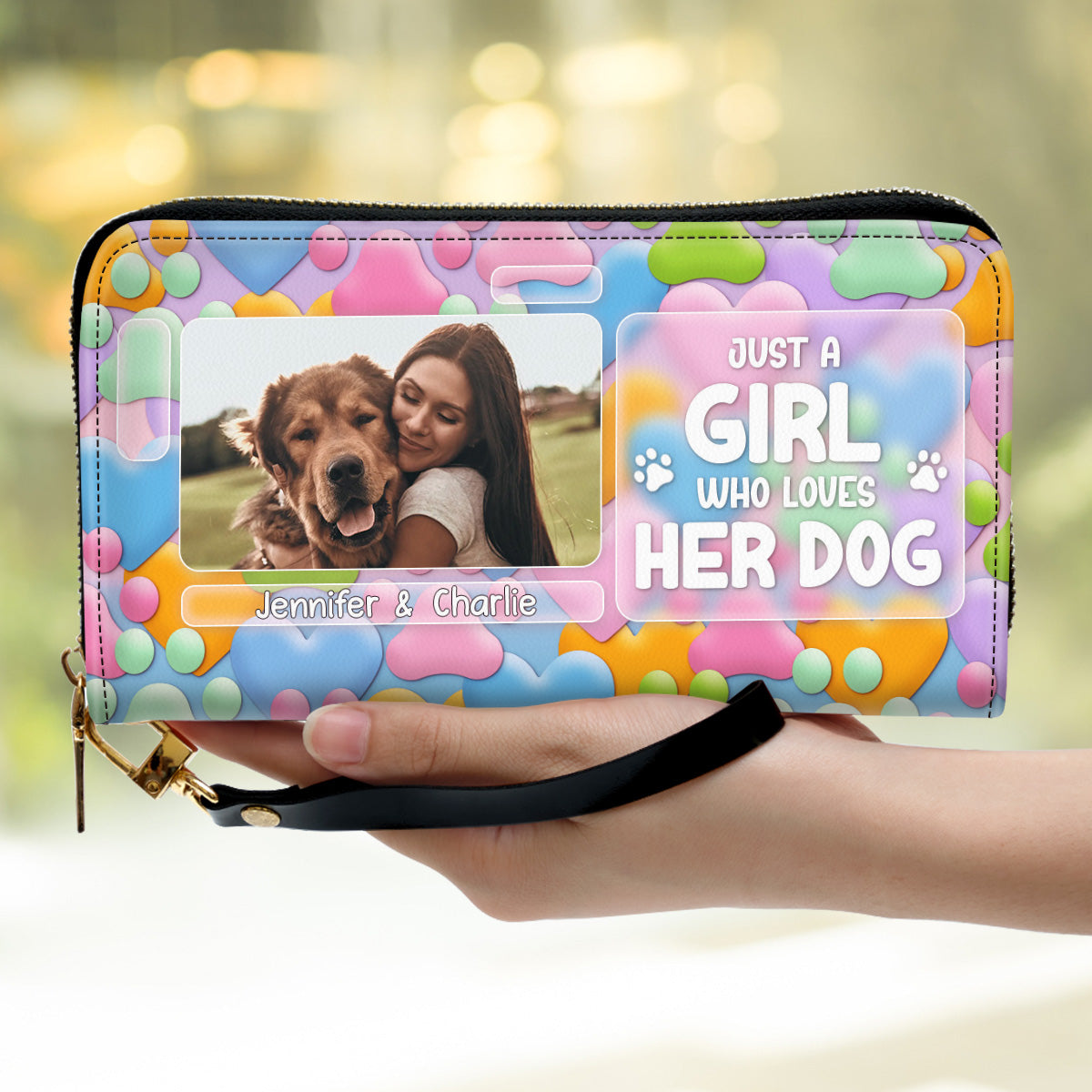 Just A Girl Who Love Dogs Photo - Personalized Leather Wallet