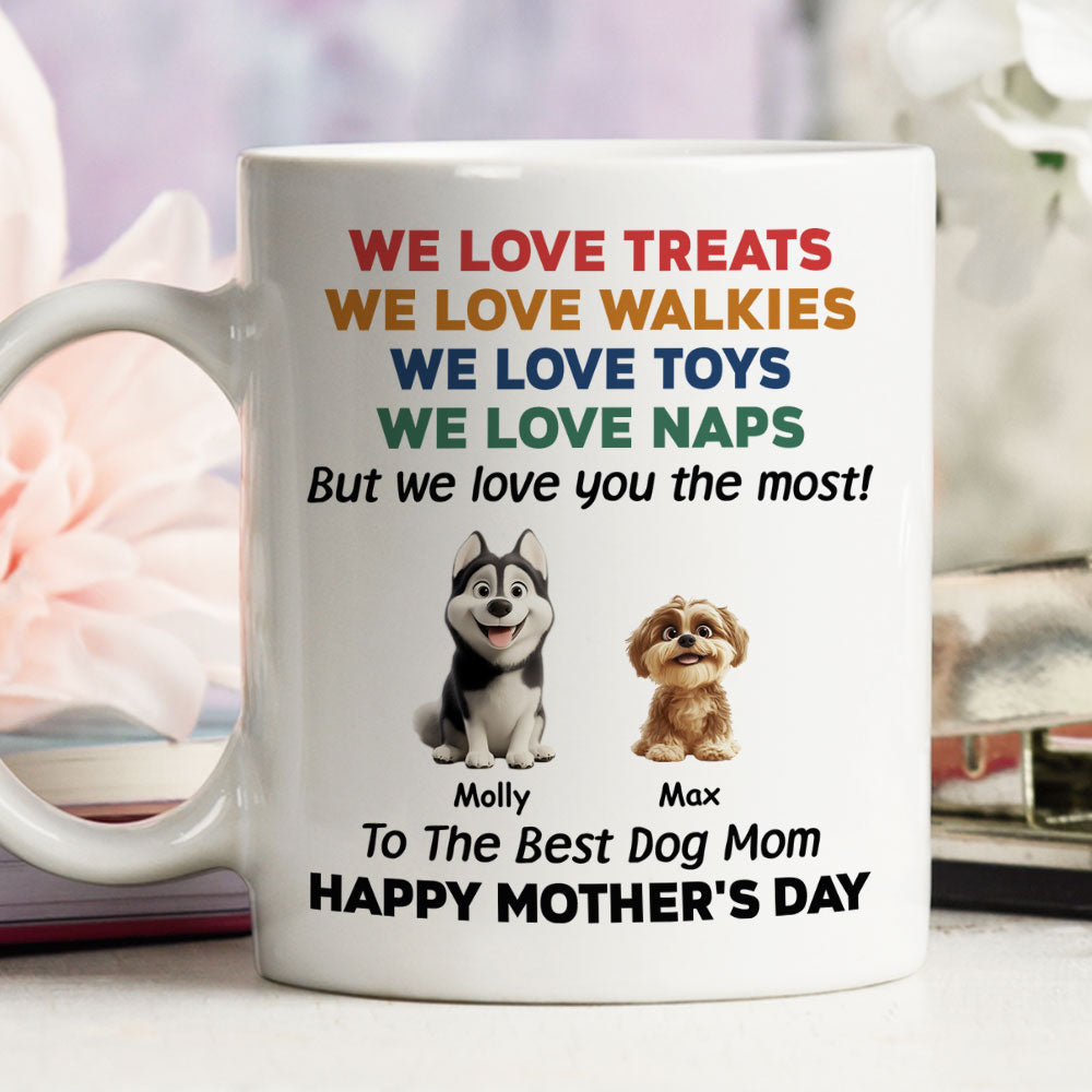 Custom Mother's Father's day Birthday Gifts For Dog Lovers • Love You The Most Version 4 - Personalized Coffee Mug
