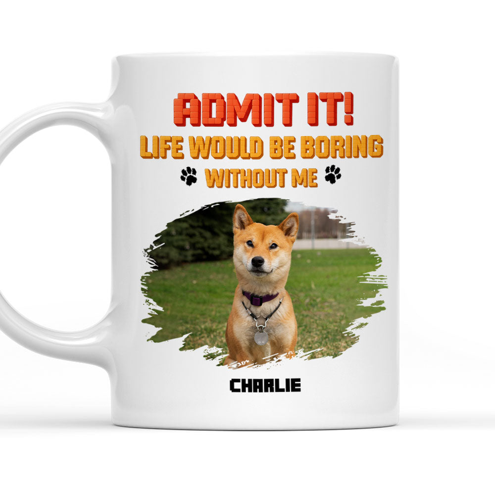 Custom Photo Christmas Birthday Gifts For Dog Lovers • Admit It Square Photo - Personalized Coffee Mug