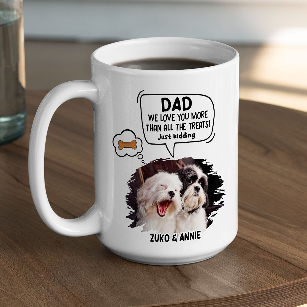 Custom Photo Christmas Birthday Gifts For Dog Lovers • Just Kidding Cartoon Photo - Personalized Coffee Mug