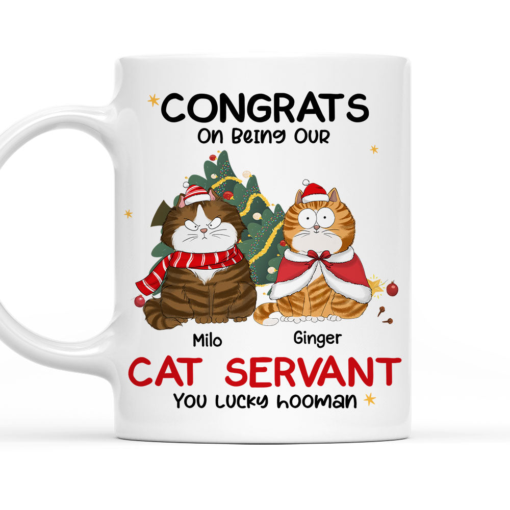 Custom Mother's day Birthday Gifts For Cat Mom, Cat Lovers • Lucky Hooman - Personalized Coffee Mug