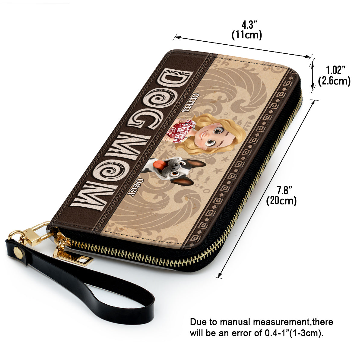 Tropical Dog Mom - Personalized Leather Wallet