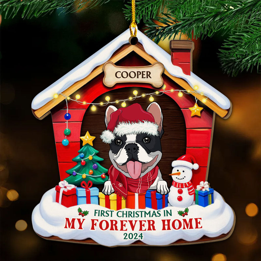 Custom Christmas Decor Home Birthday Gifts For Dog Lovers • Dog Forever Home - Personalized Wood Ornament