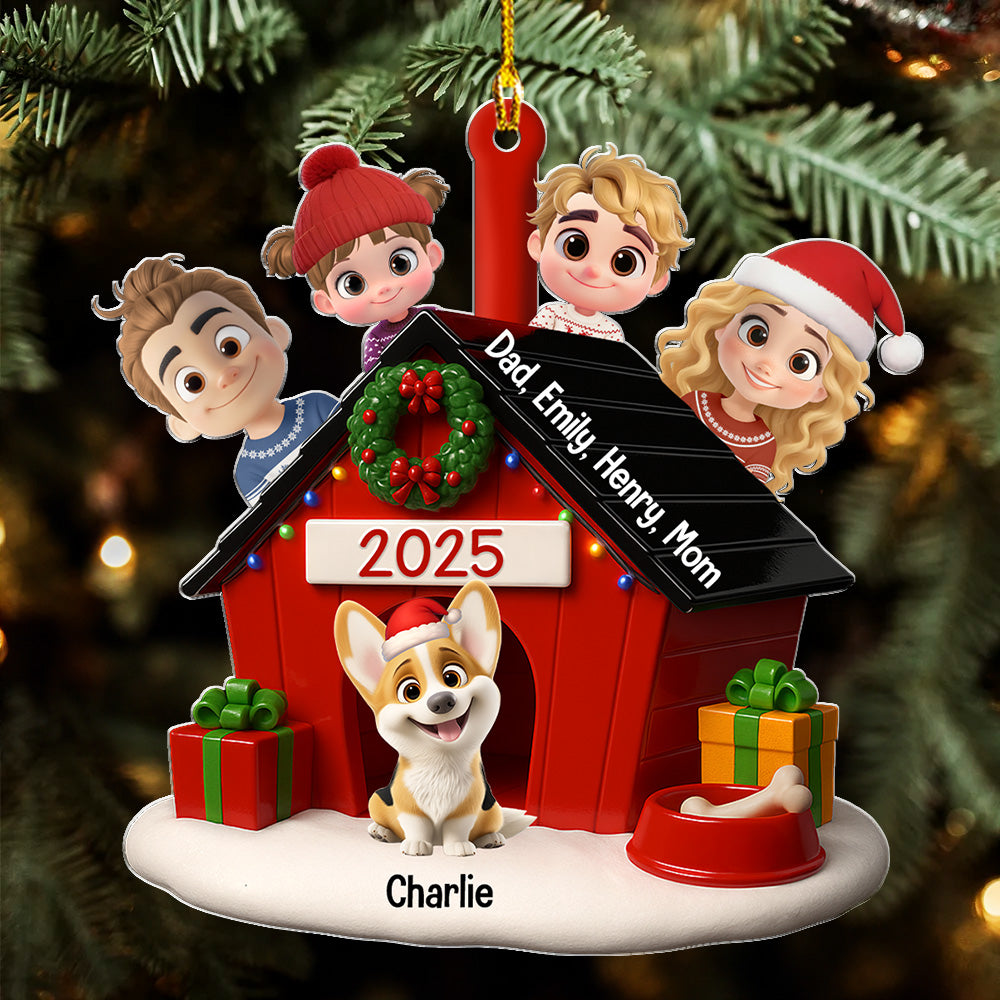 Custom Christmas Decor Home Birthday Gifts For Dog Lovers • Peeking On You - Personalized 3D Effect Acrylic Ornament
