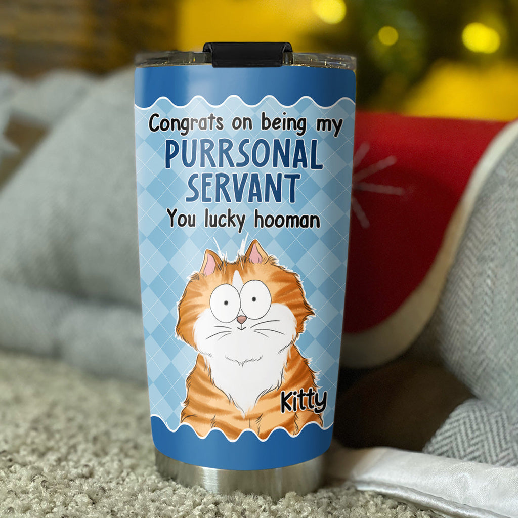 Custom Mother's day Birthday Gifts For Pet Mom, Pet Lovers • So Lucky Hooman - Personalized Tumbler