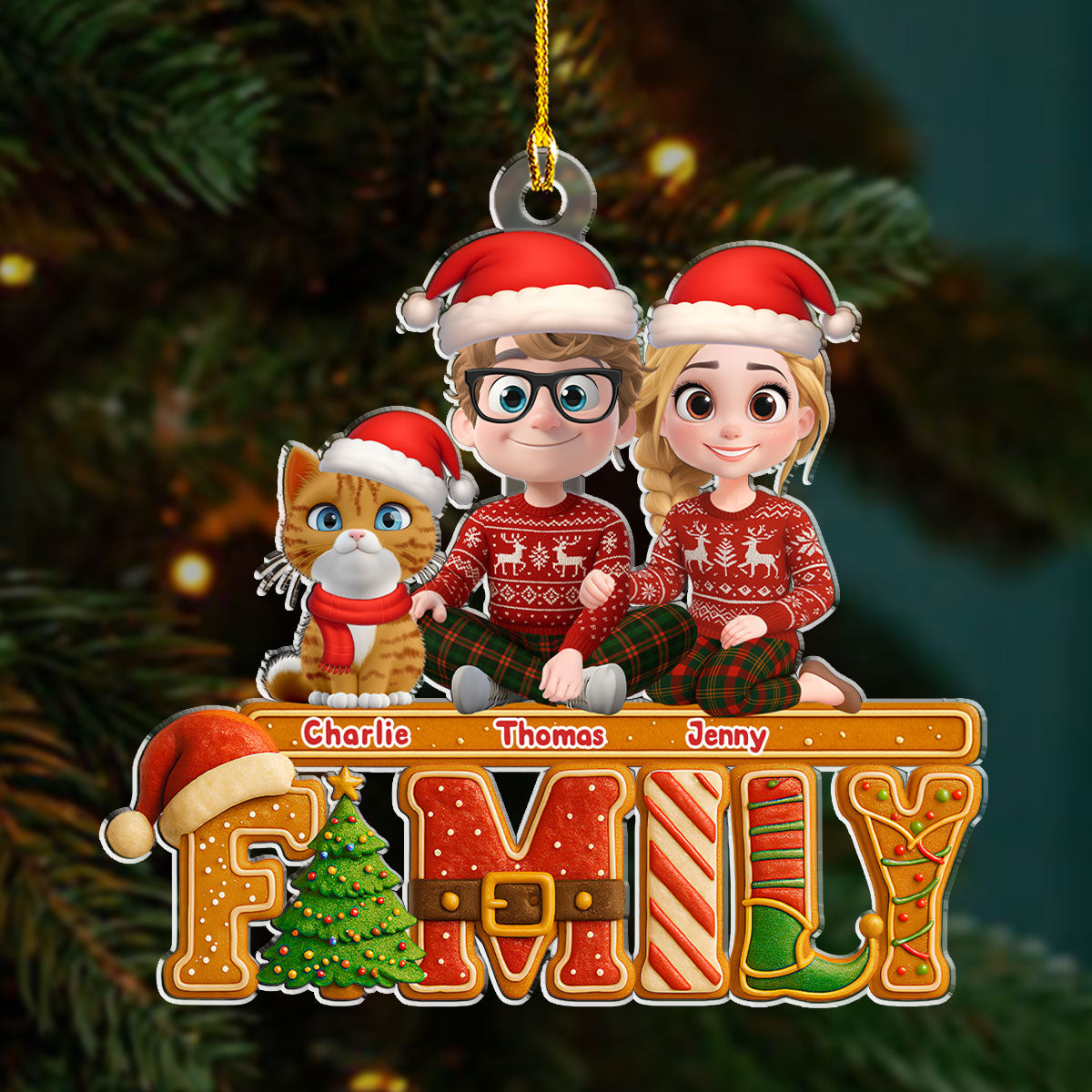 Custom Christmas Decor Home Birthday Gifts For Cat Lovers • Our Christmas Story - Personalized Acrylic Ornament
